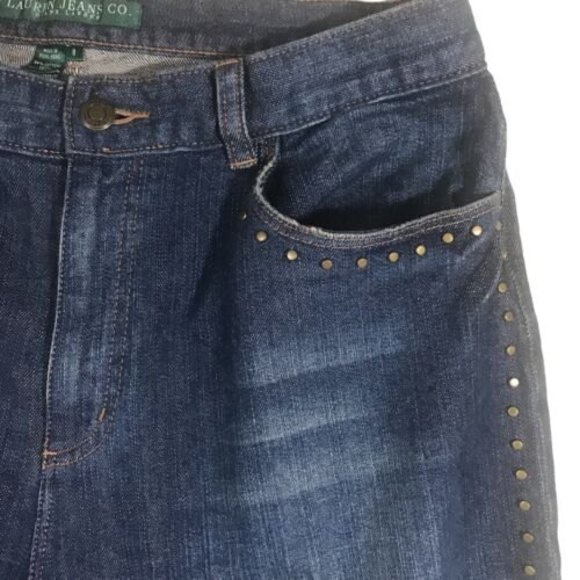 LAUREN RALPH LAUREN Studded Denim Blue Jeans 34x32 - Picture 6 of 10
